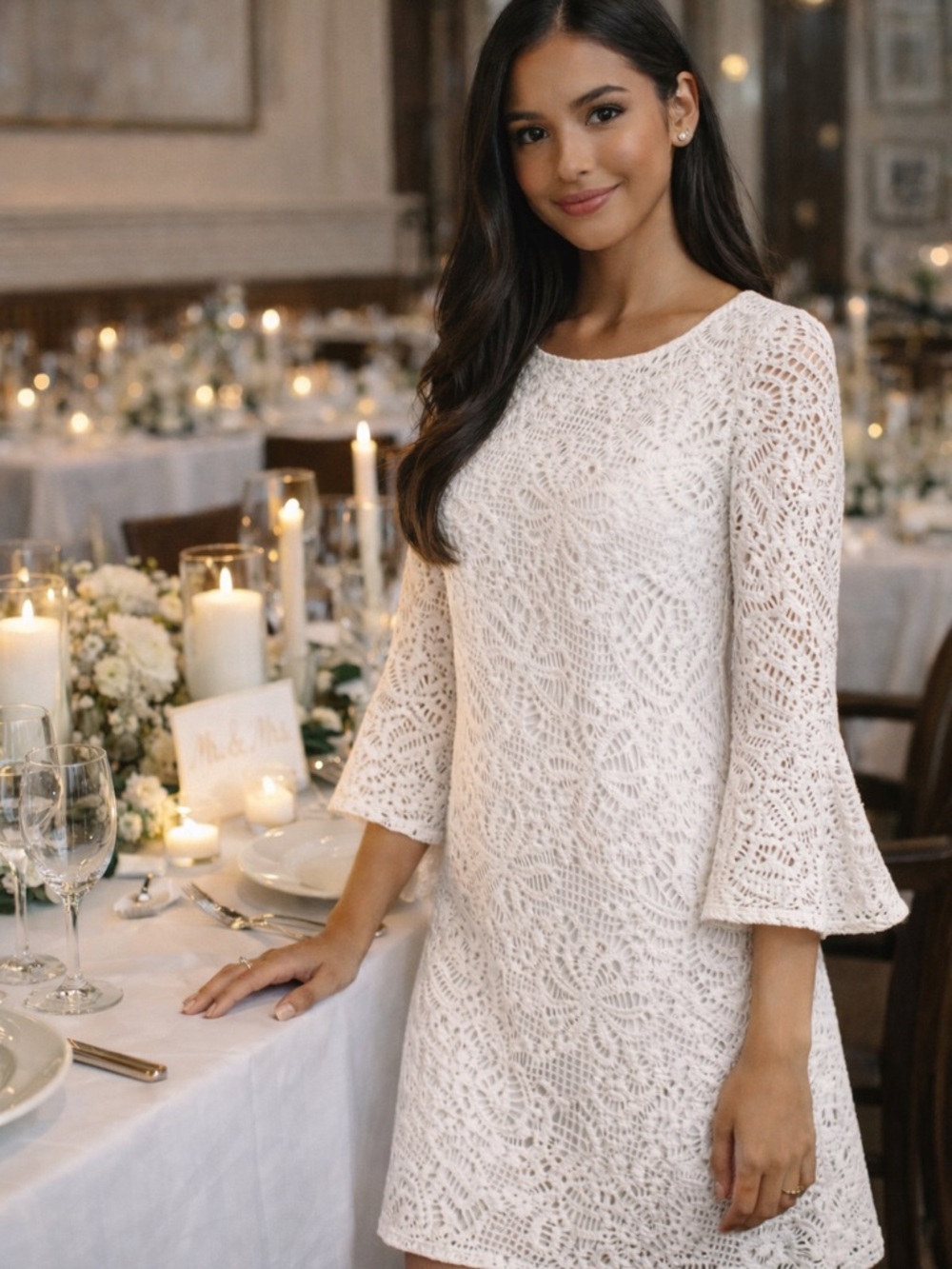 Lilly Pulitzer White Lace Crochet Dress Size S Bridal Shower Engagement Wedding